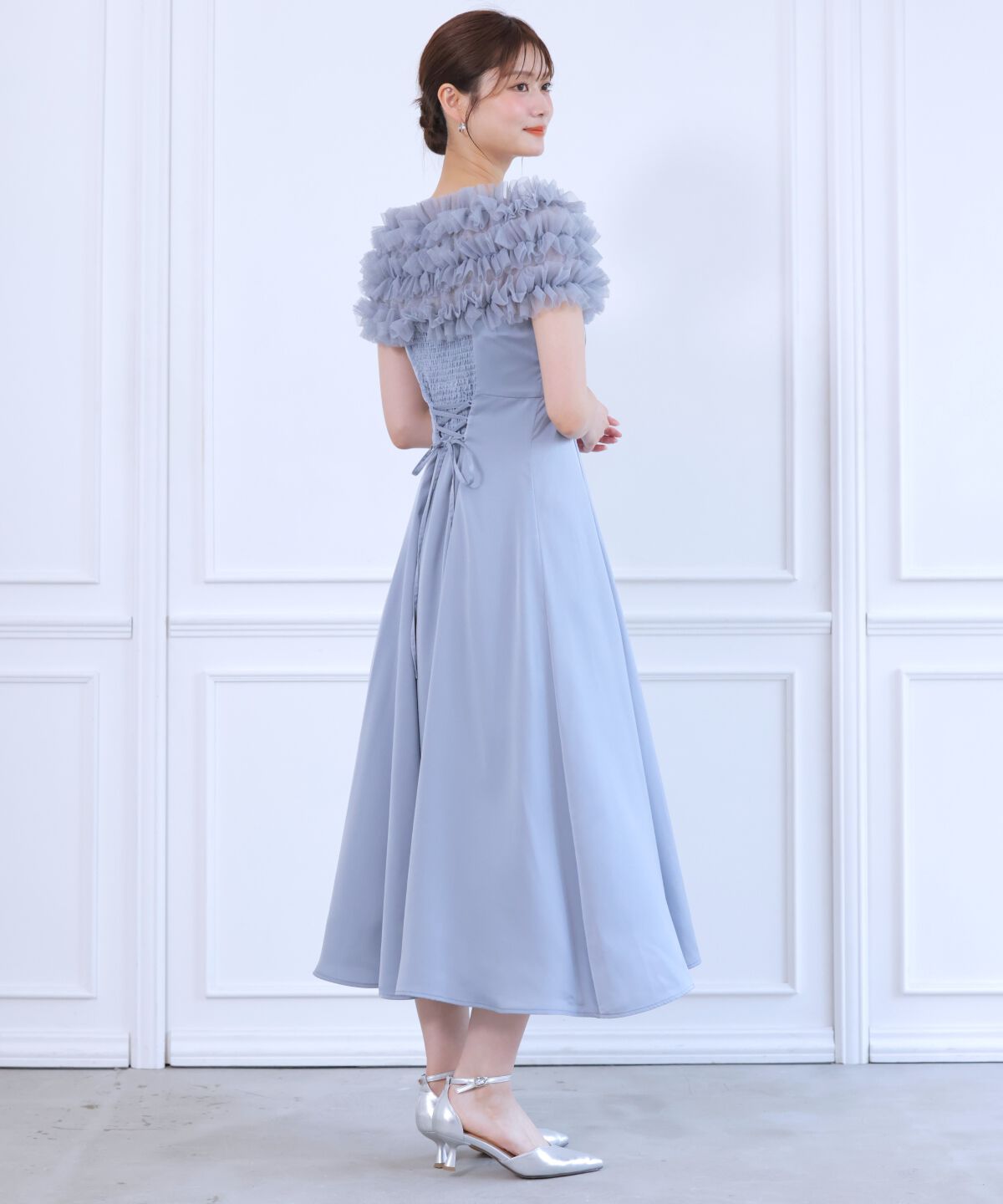 アンドクチュール「チュールケープセットドレス」|ドレス|