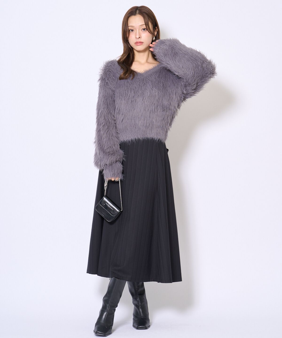 アンドクチュール「ロングフェザープルオーバー」|ニット・セーター|