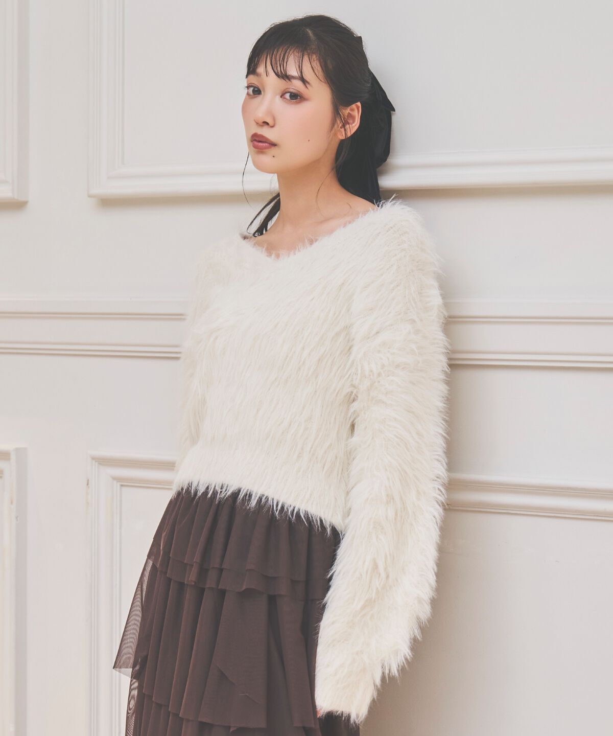 アンドクチュール「ロングフェザープルオーバー」|ニット・セーター|