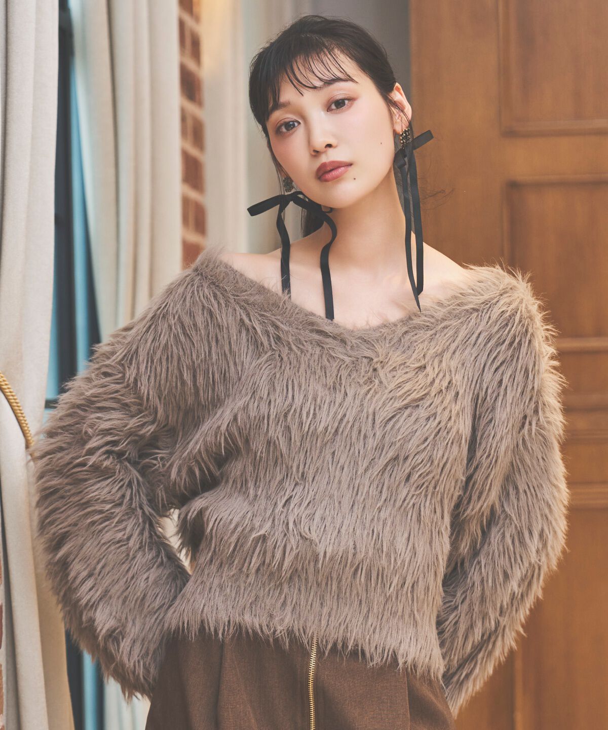 アンドクチュール「ロングフェザープルオーバー」|ニット・セーター|