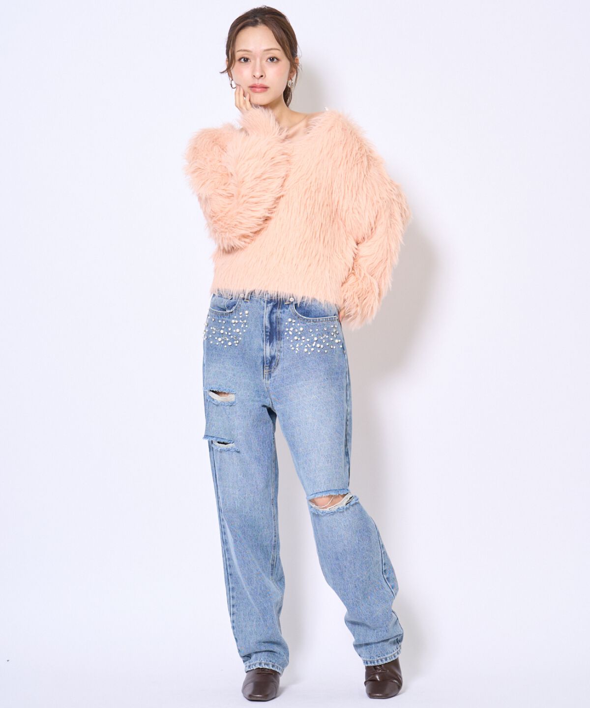 アンドクチュール「ロングフェザープルオーバー」|ニット・セーター|