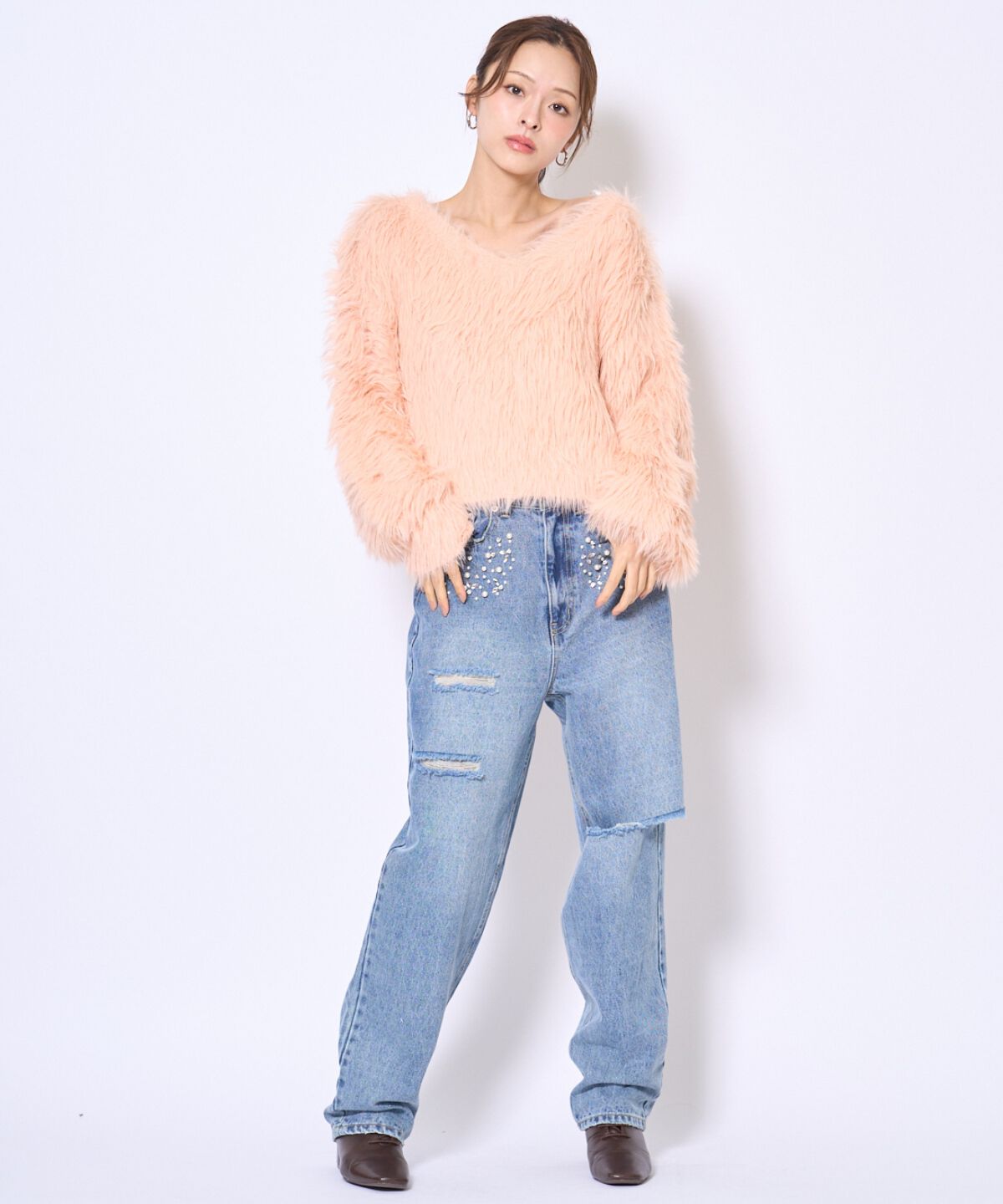 アンドクチュール「ロングフェザープルオーバー」|ニット・セーター|