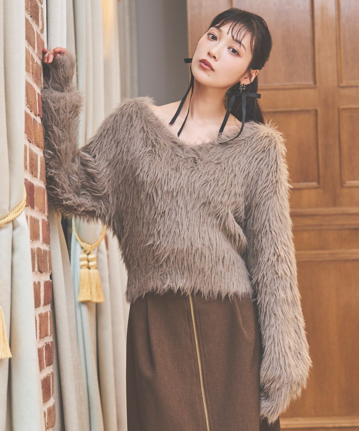 アンドクチュール「ロングフェザープルオーバー」|ニット・セーター|