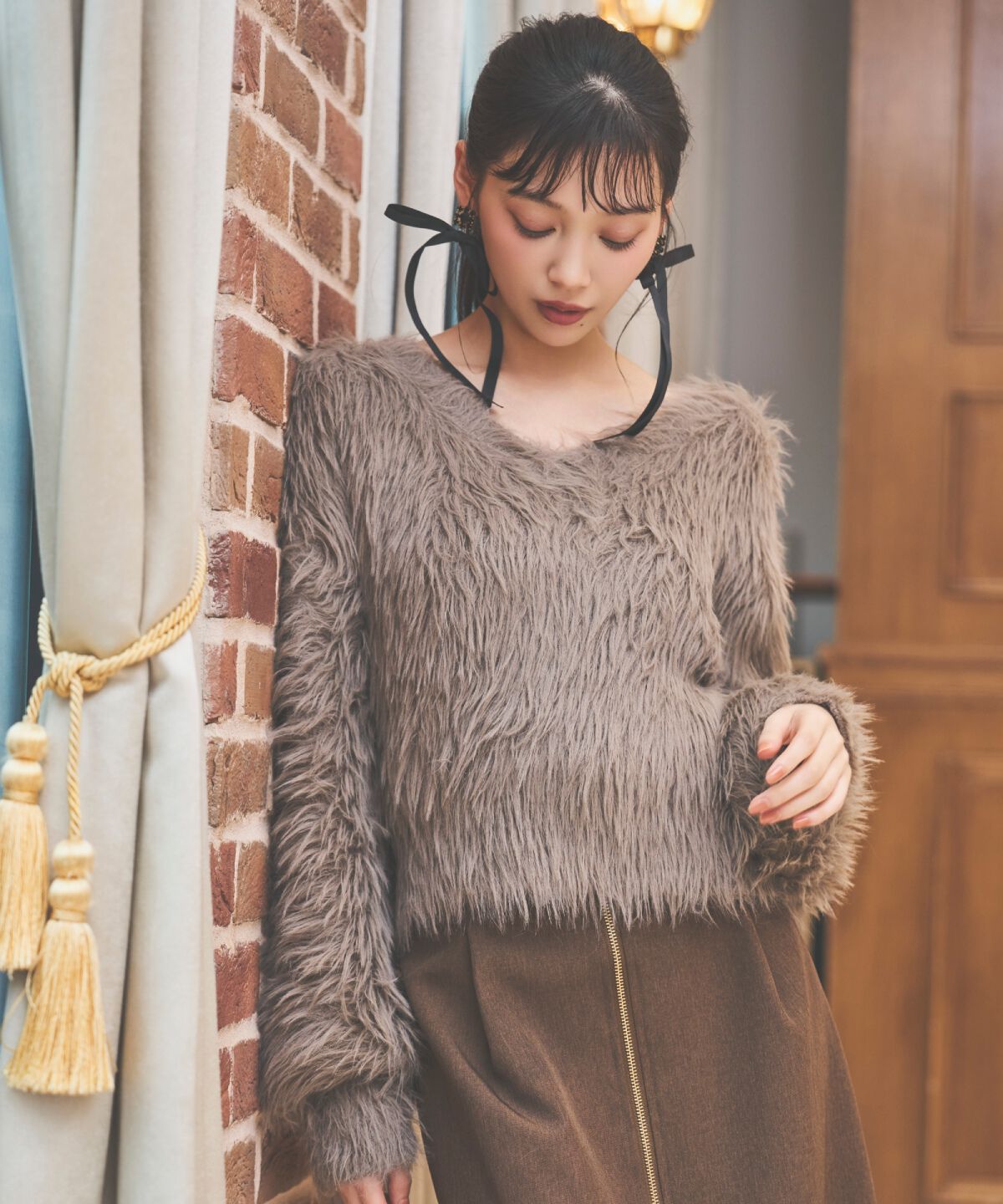 アンドクチュール「ロングフェザープルオーバー」|ニット・セーター|