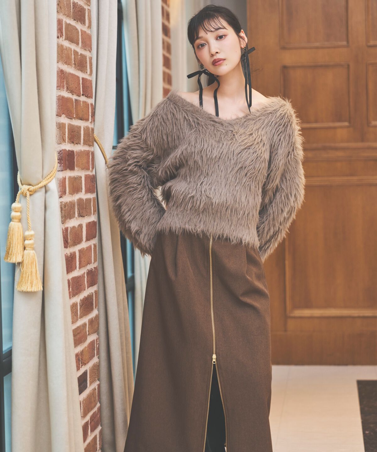 アンドクチュール「ロングフェザープルオーバー」|ニット・セーター|