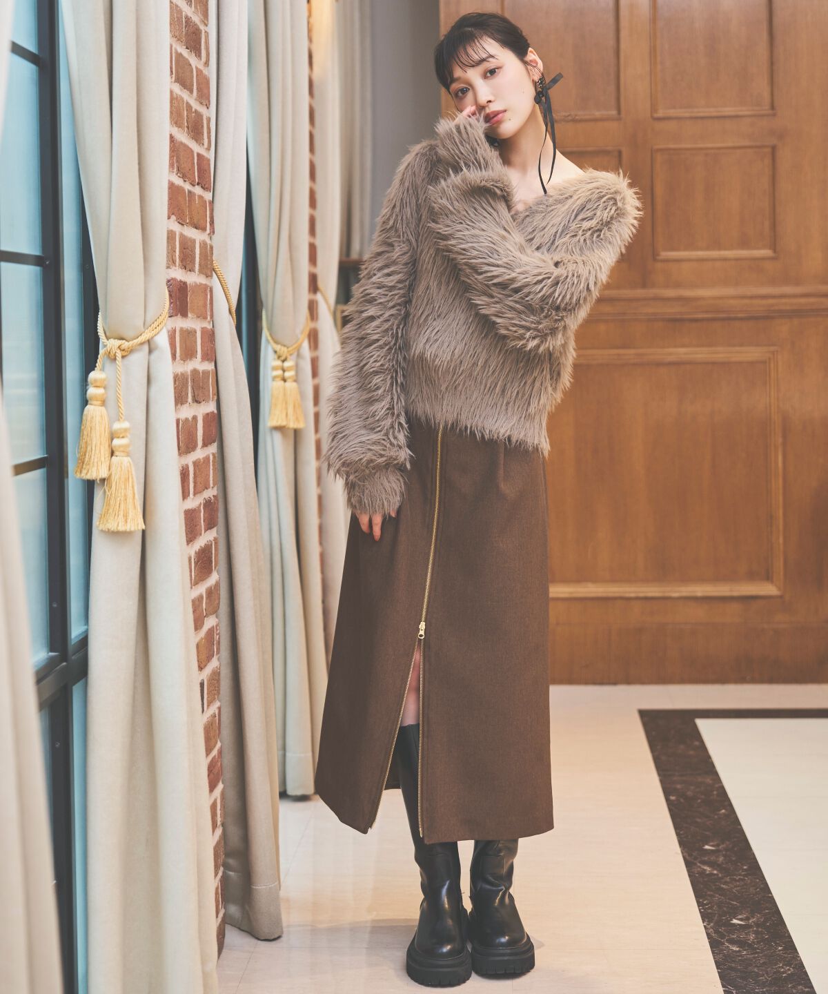 アンドクチュール「ロングフェザープルオーバー」|ニット・セーター|