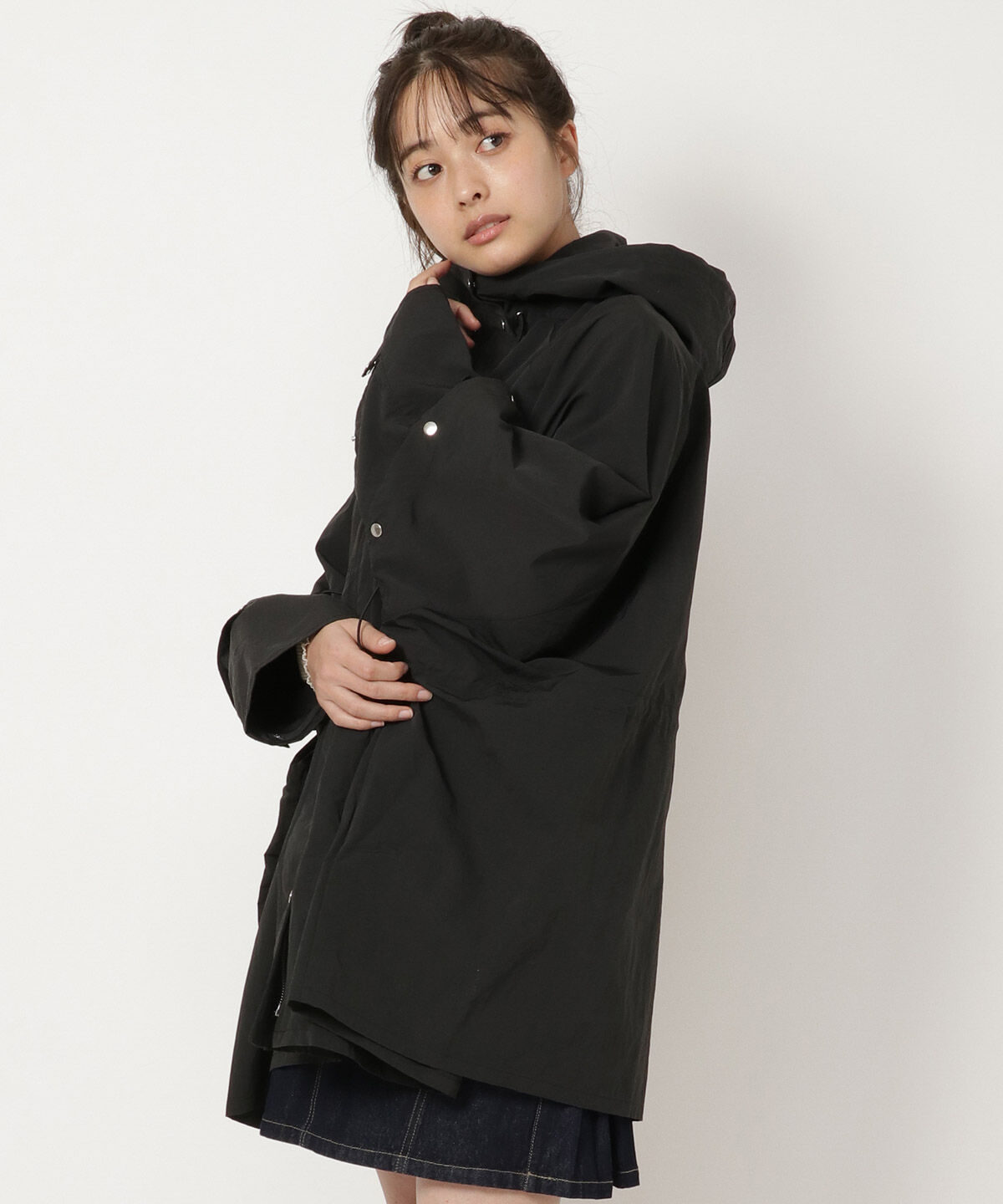 REDYAZEL「スタンドフード2WAYポンチョブルゾン」|ブルゾン・スタジャン|ブラック