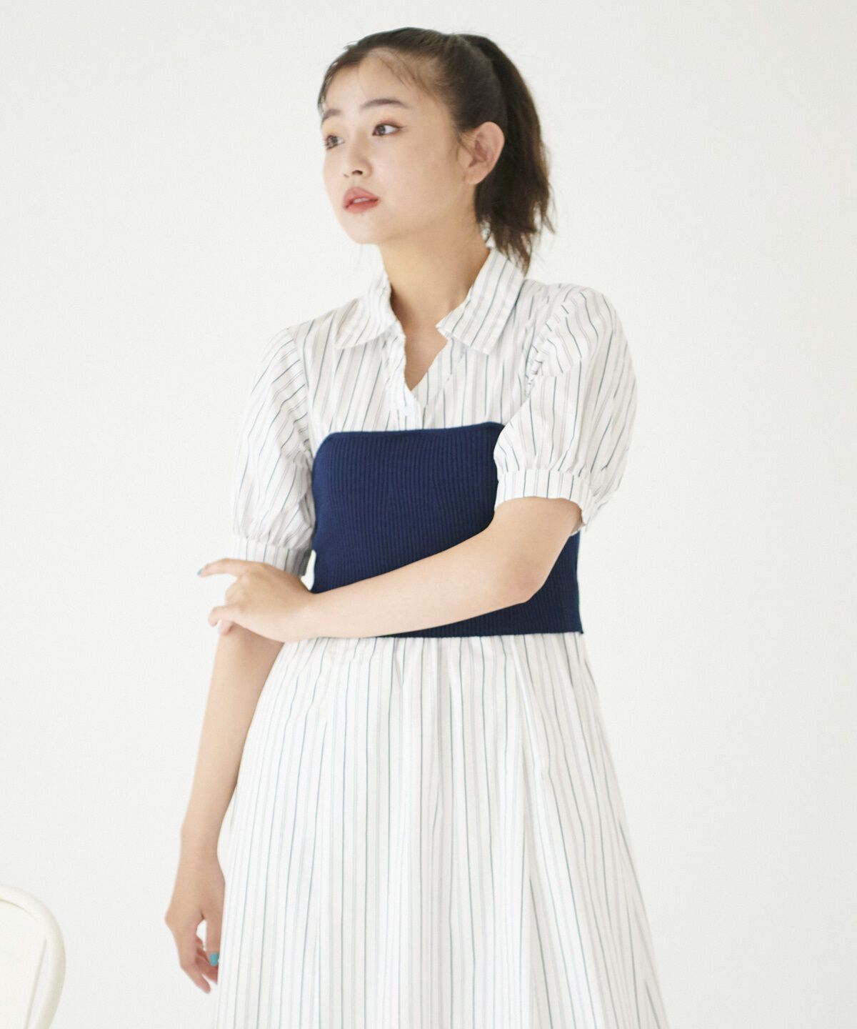 REDYAZEL「ストライプ&times;ニットビスチェコンビワンピース」|ワンピース|