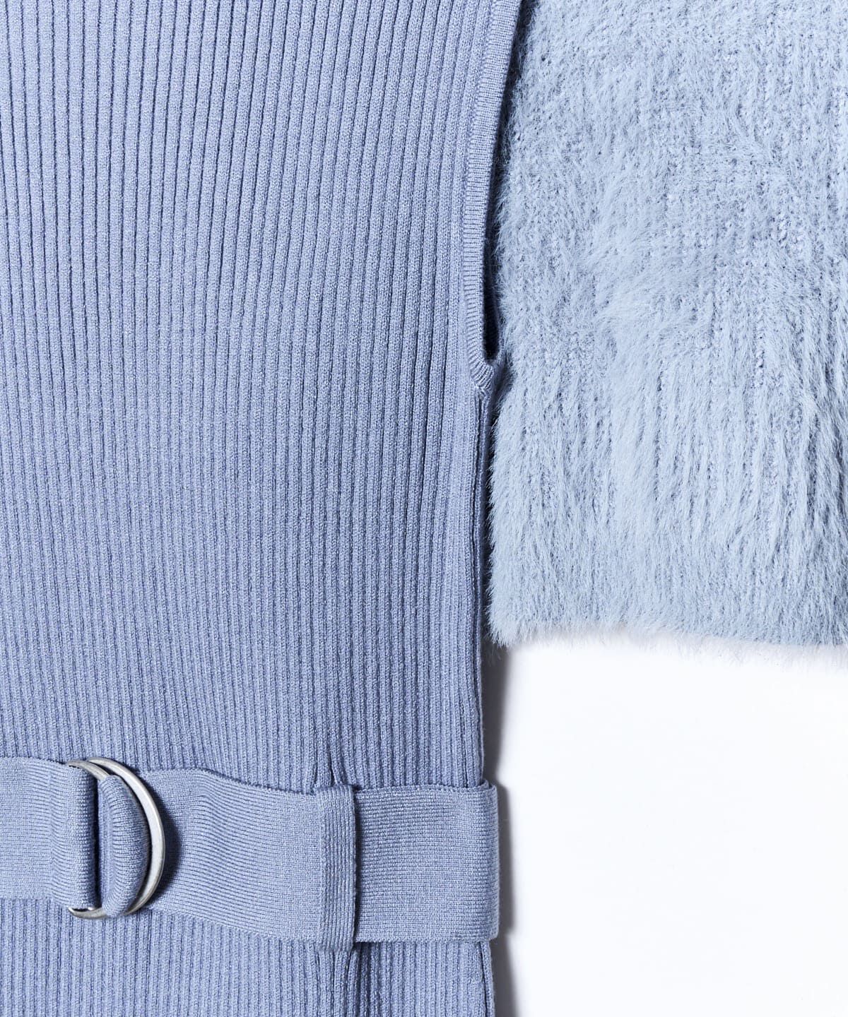 REDYAZEL「ファーニットトップス&times;リブワンピースセット」|ワンピース|