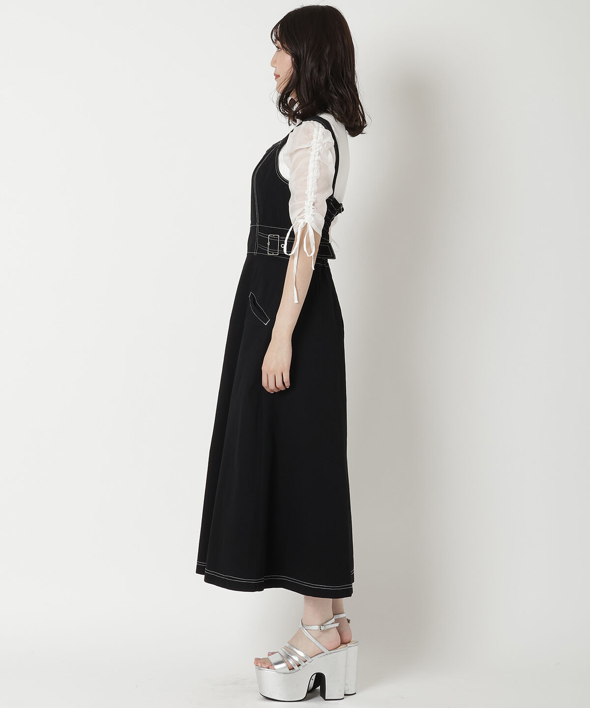 REDYAZEL「ステッチカラーワンピース」|ジャンパースカート|