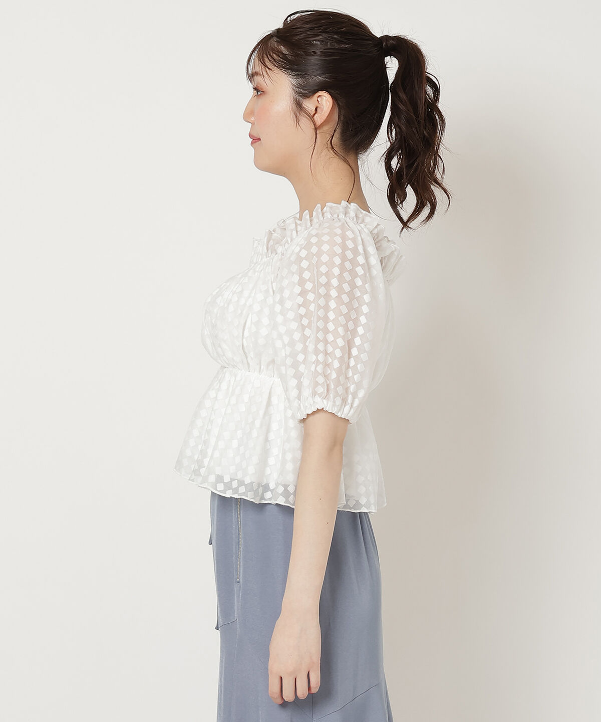 REDYAZEL「シアーギャザートップス」|シャツ・ブラウス|