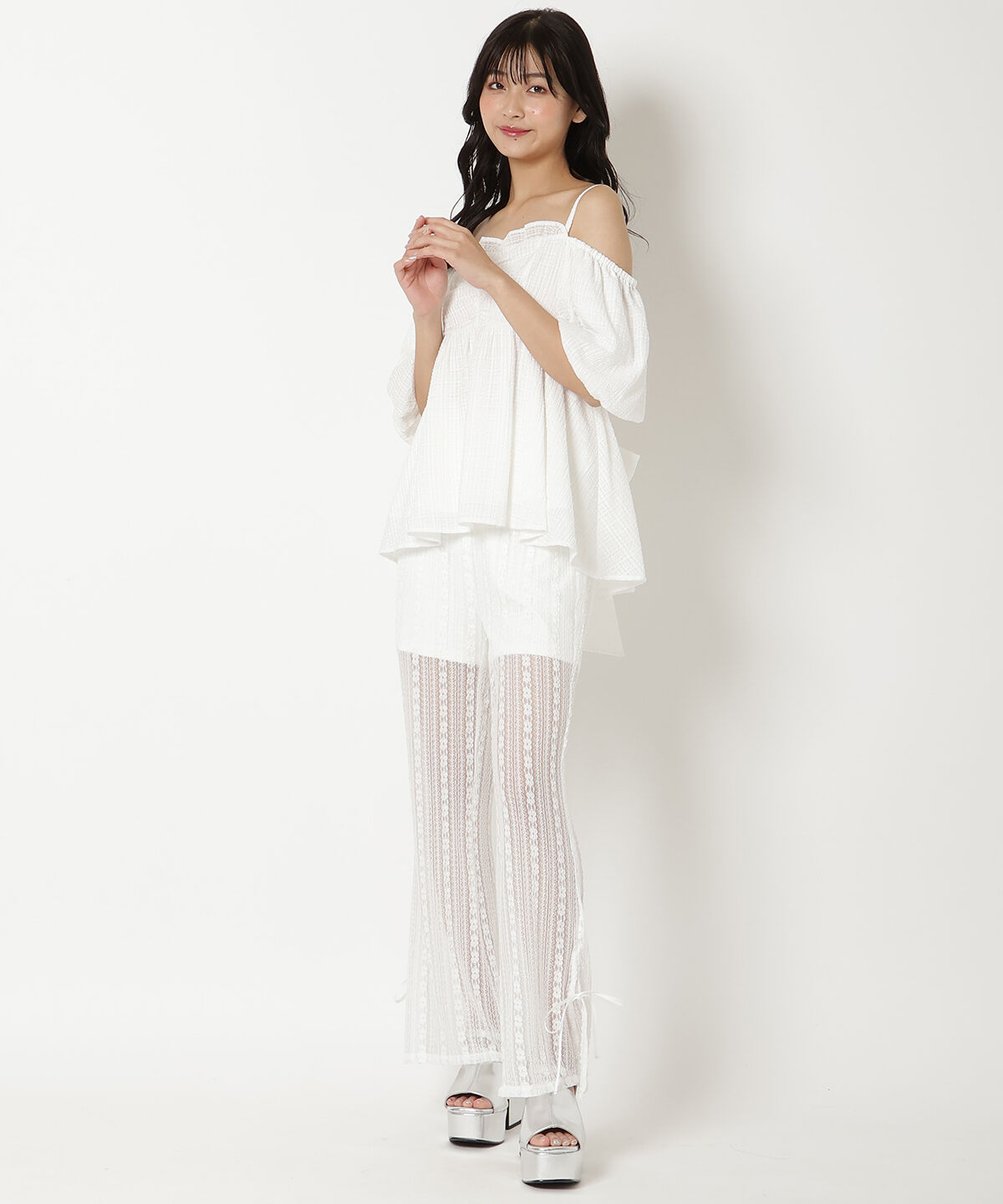 REDYAZEL「チェックオフショルトップス」|シャツ・ブラウス|