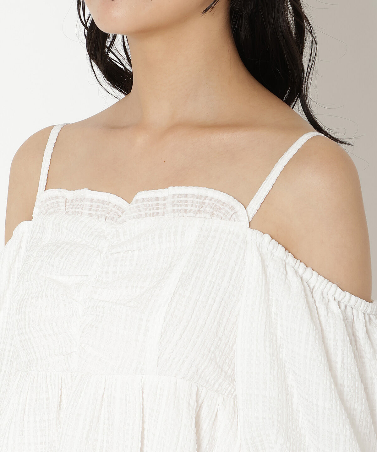 REDYAZEL「チェックオフショルトップス」|シャツ・ブラウス|