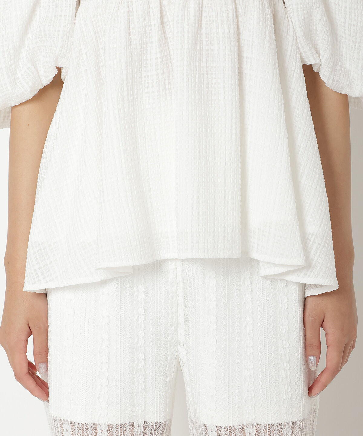 REDYAZEL「チェックオフショルトップス」|シャツ・ブラウス|