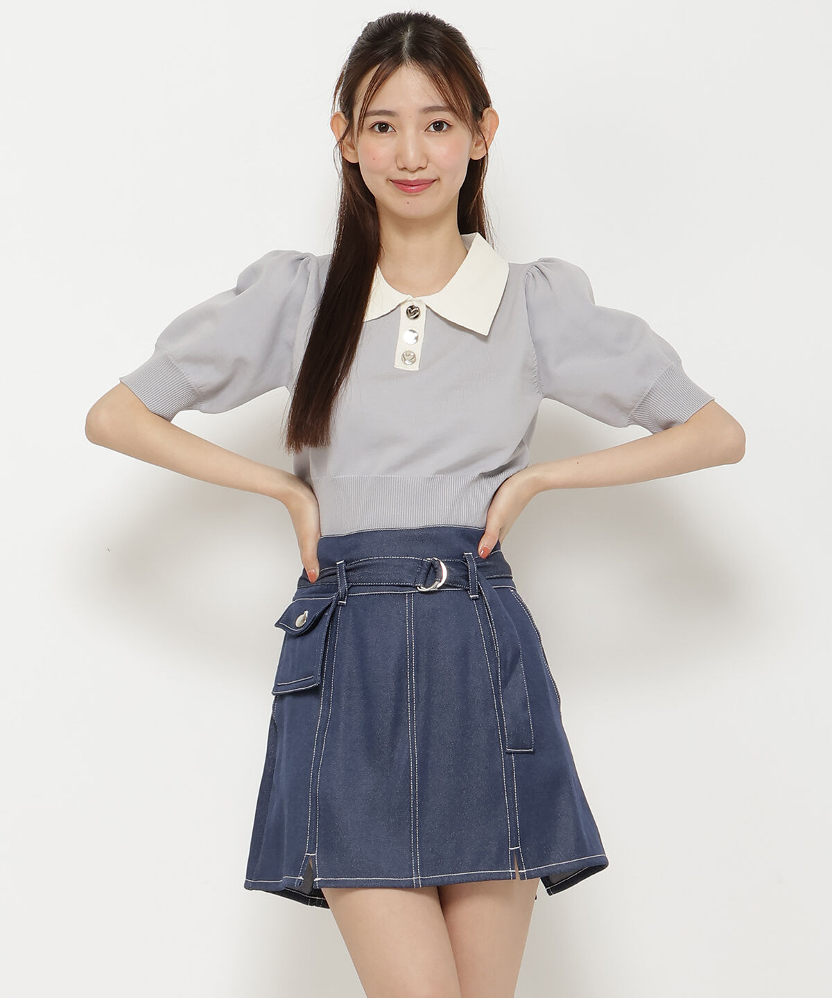 REDYAZEL「ポケット付きベルテッドミニスカート」|スカート|