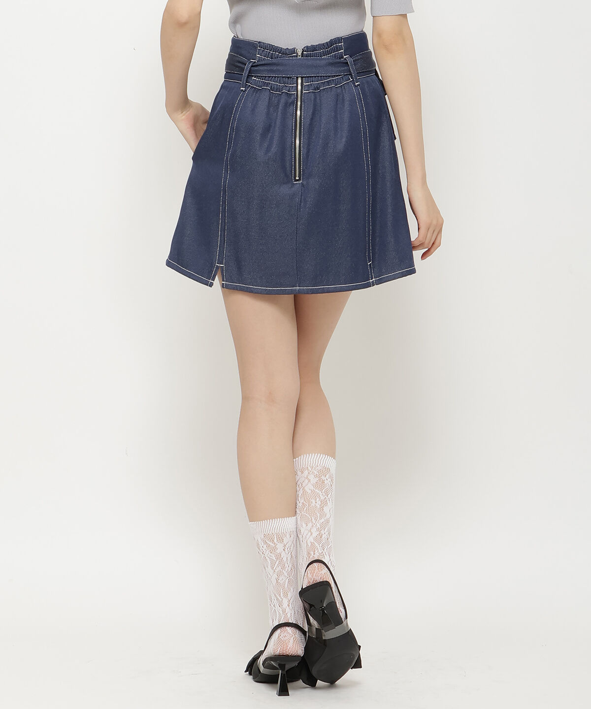 REDYAZEL「ポケット付きベルテッドミニスカート」|スカート|