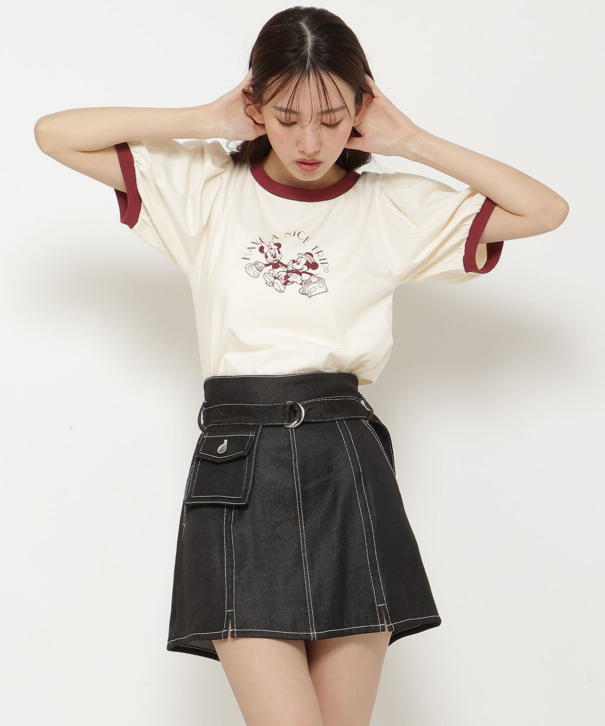 REDYAZEL「ポケット付きベルテッドミニスカート」|スカート|