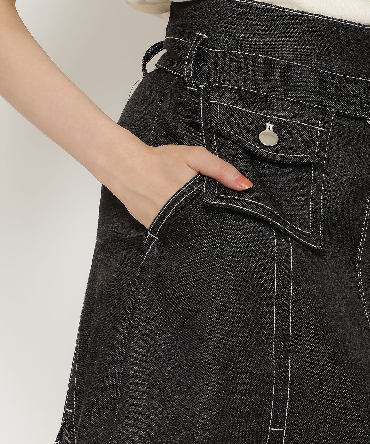 REDYAZEL「ポケット付きベルテッドミニスカート」|スカート|