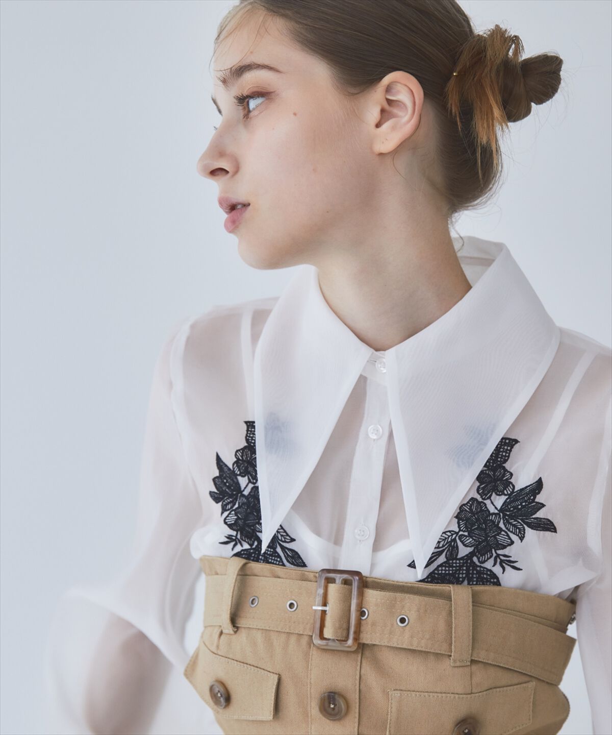 REDYAZEL「エンブロイダリーオーガンジーブラウス」|シャツ・ブラウス|