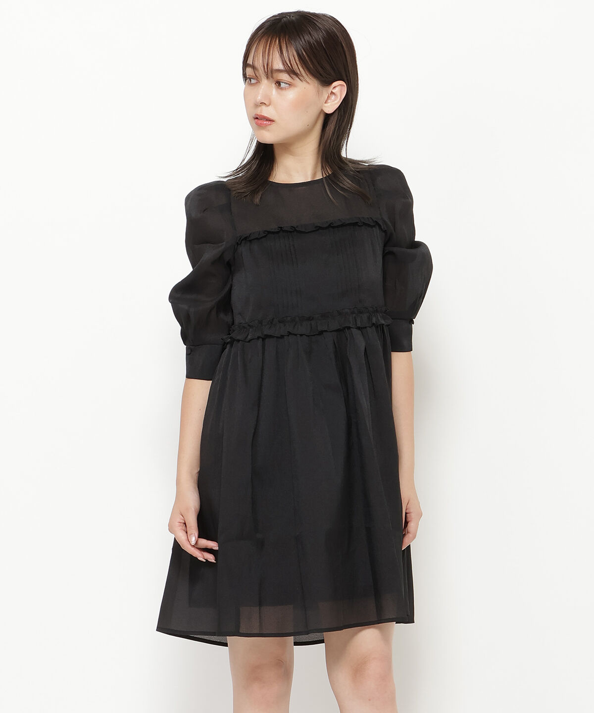 REDYAZEL「ベイビードールシフォンミニワンピース」|ワンピース|ネイビー