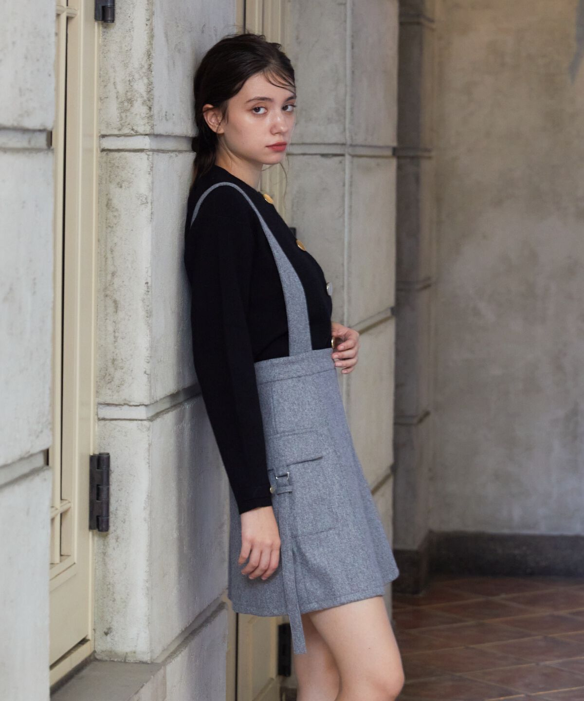 REDYAZEL「サスペンダースカート」|台形|