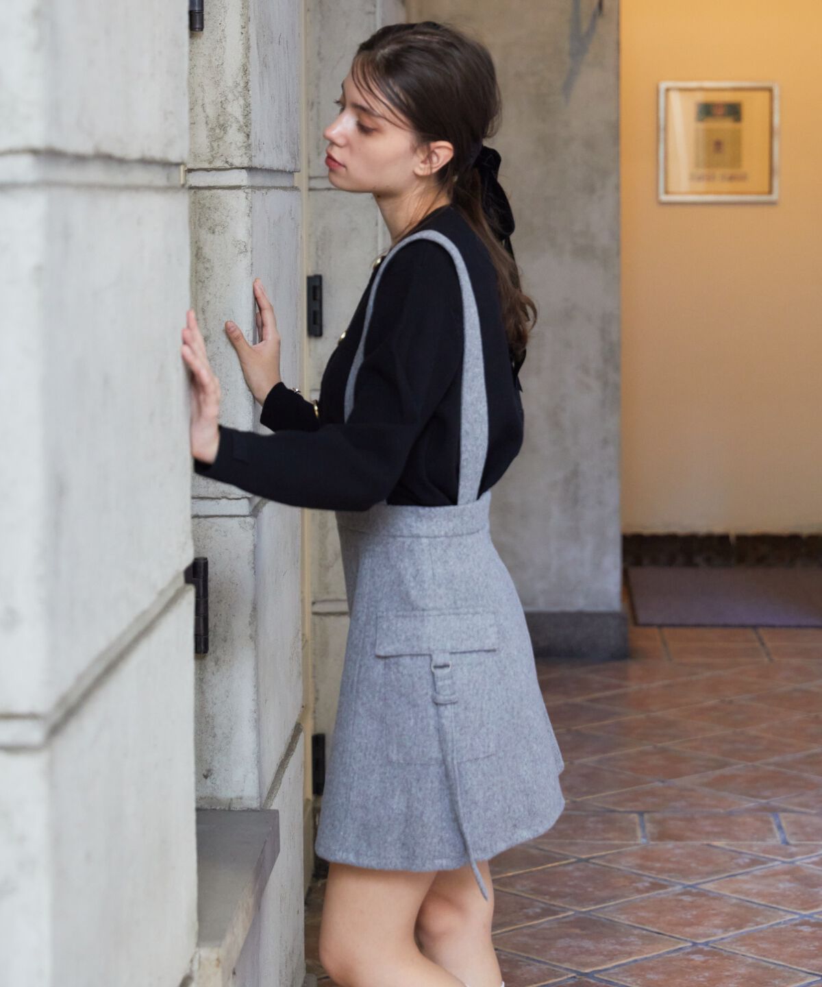 REDYAZEL「サスペンダースカート」|台形|