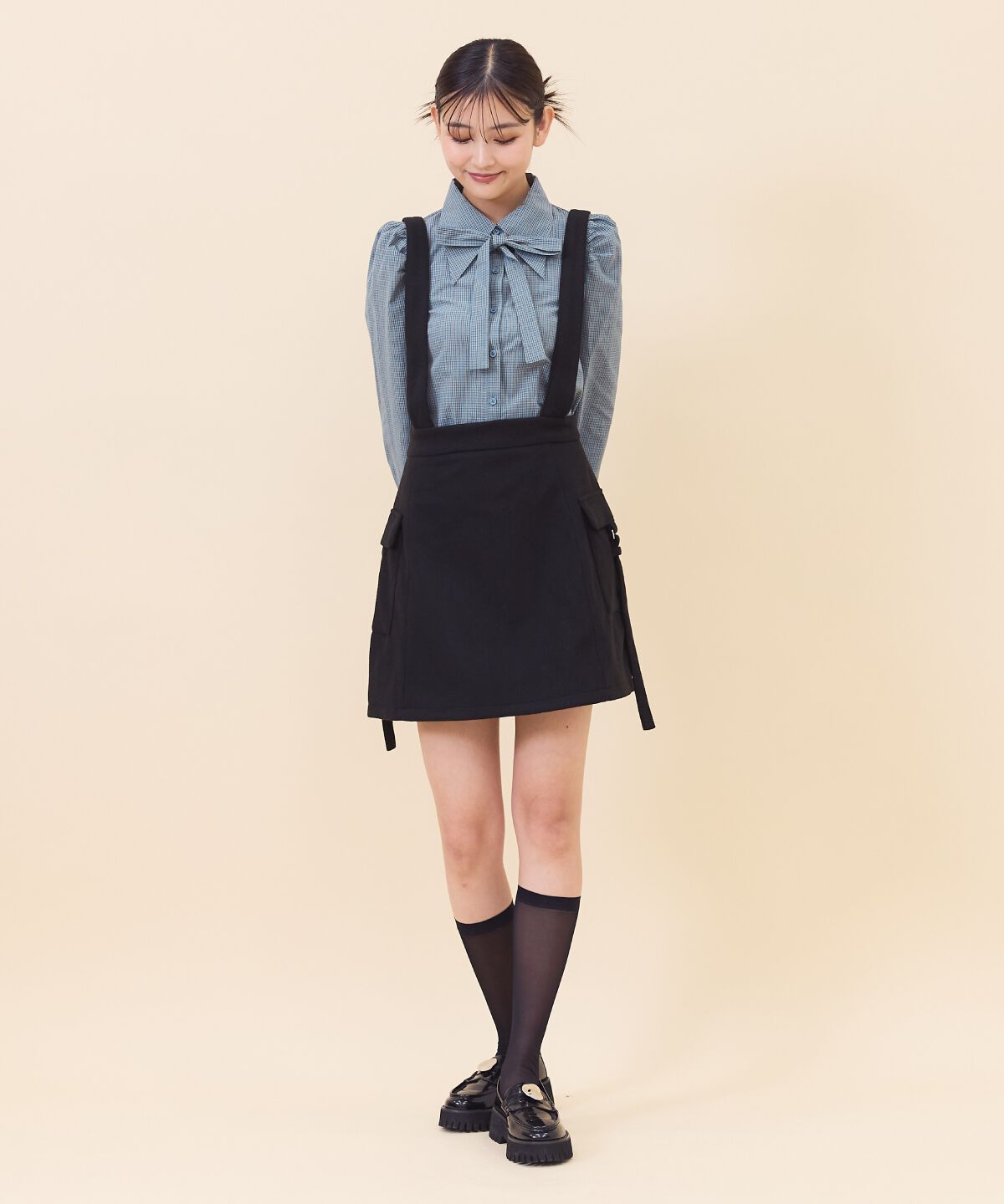 REDYAZEL「サスペンダースカート」|台形|