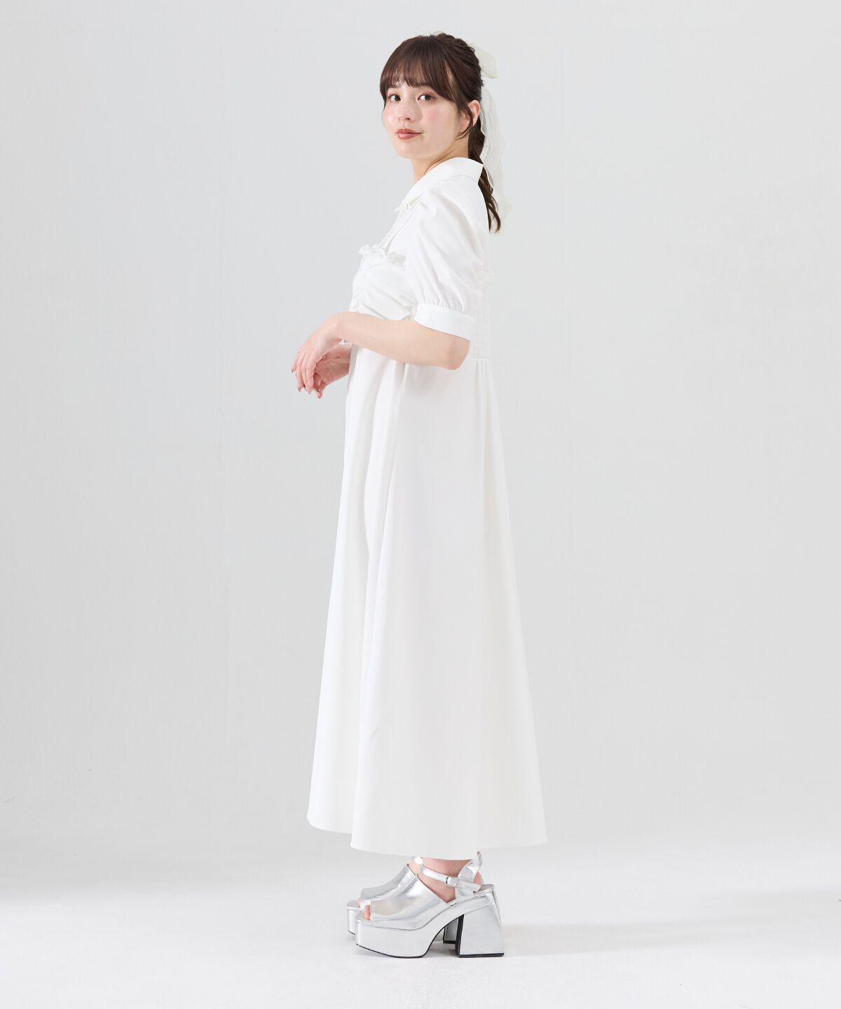 REDYAZEL「ビスチェレイヤードデザインシャツワンピース」|ワンピース|