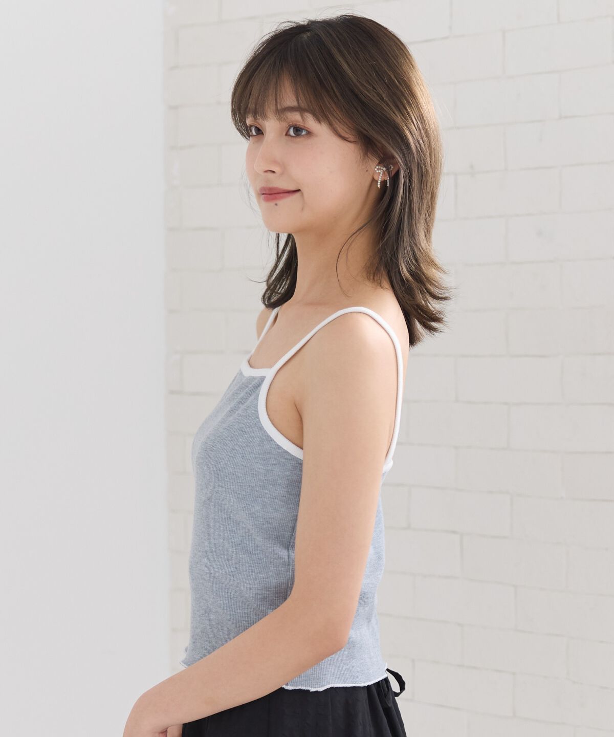 REDYAZEL「バイカラーパイピングカーディガン＆キャミソールセット」|カーディガン|