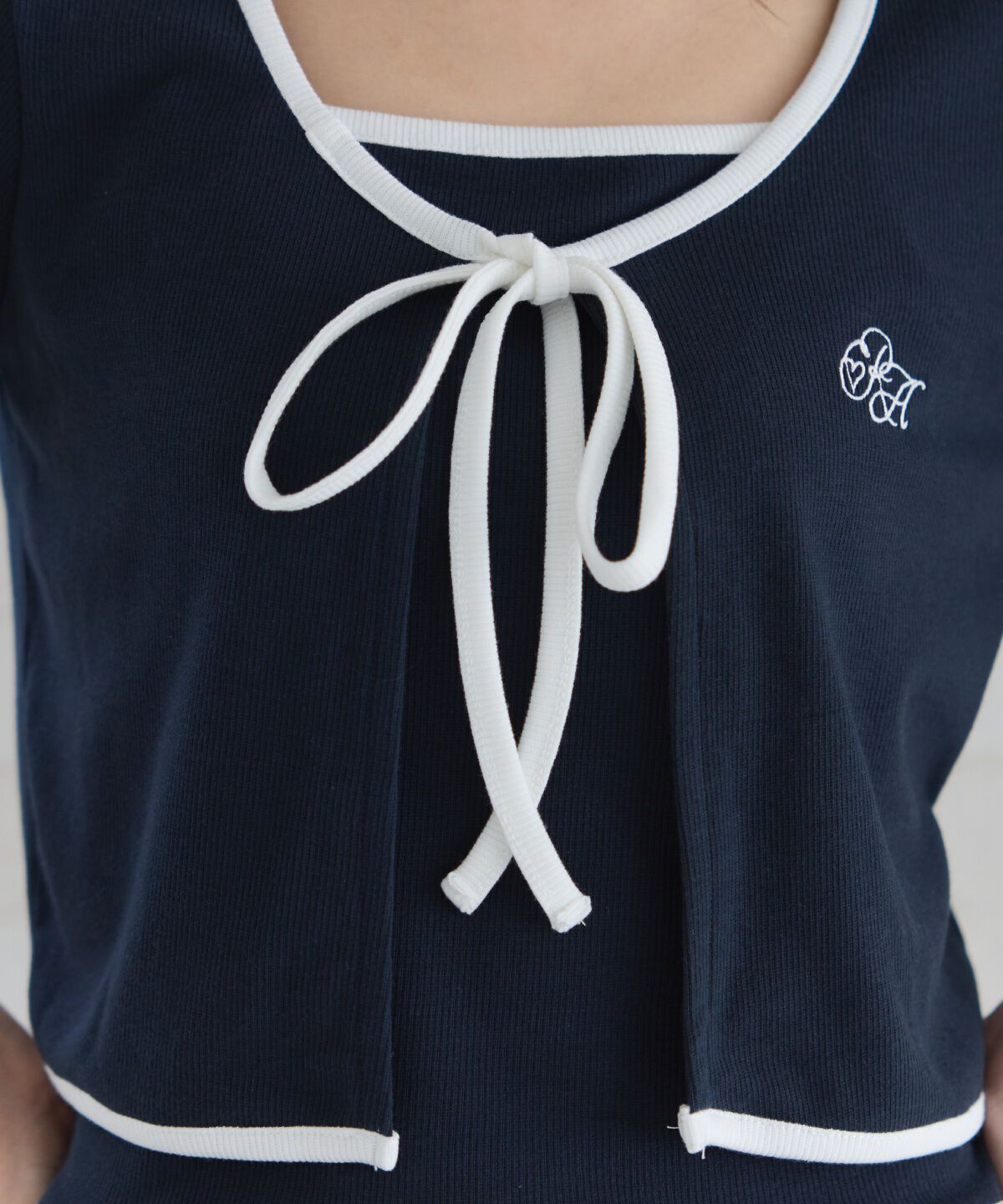 REDYAZEL「バイカラーパイピングカーディガン＆キャミソールセット」|カーディガン|