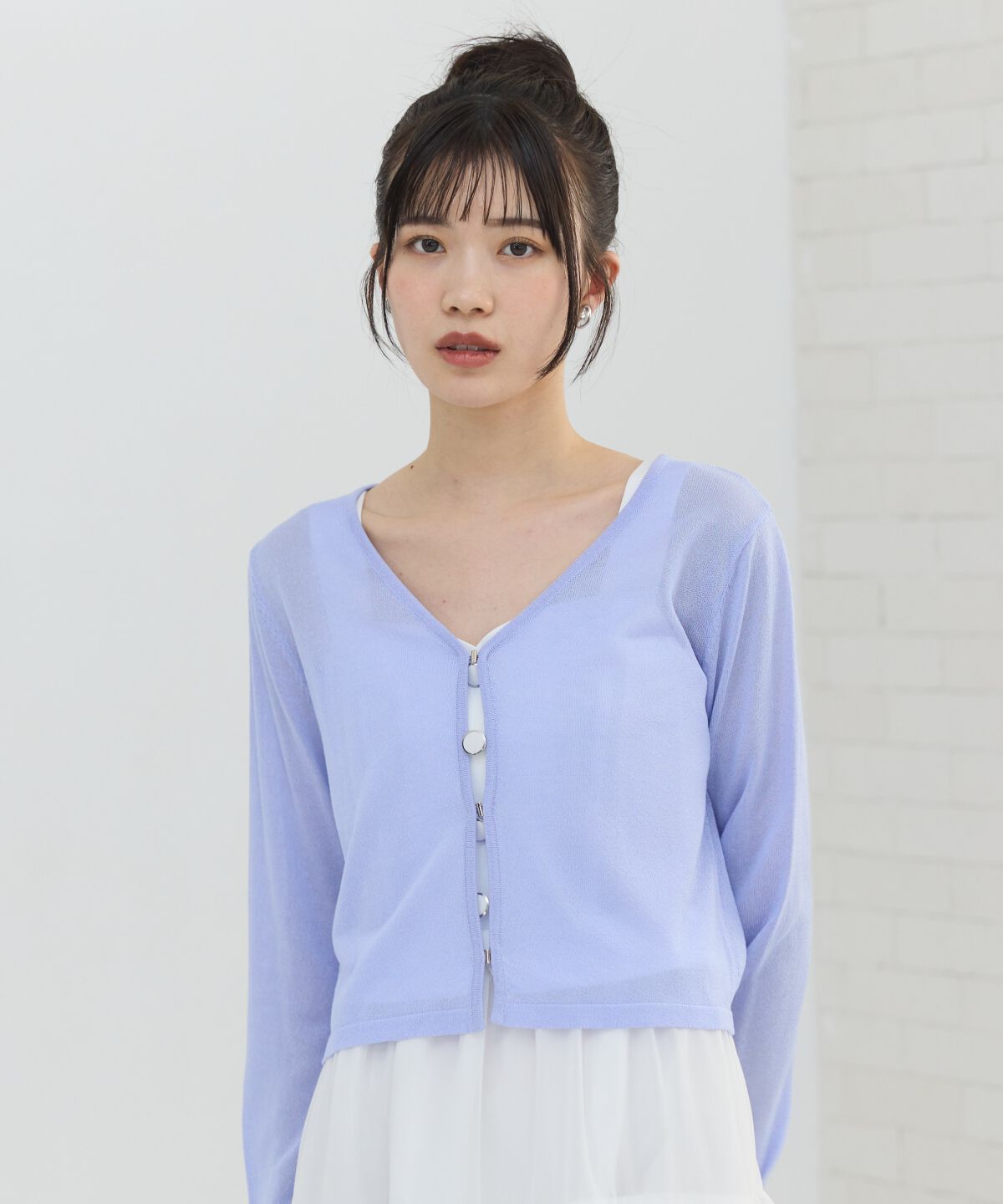 REDYAZEL「Vネックライトシアーカーディガン」|カーディガン|
