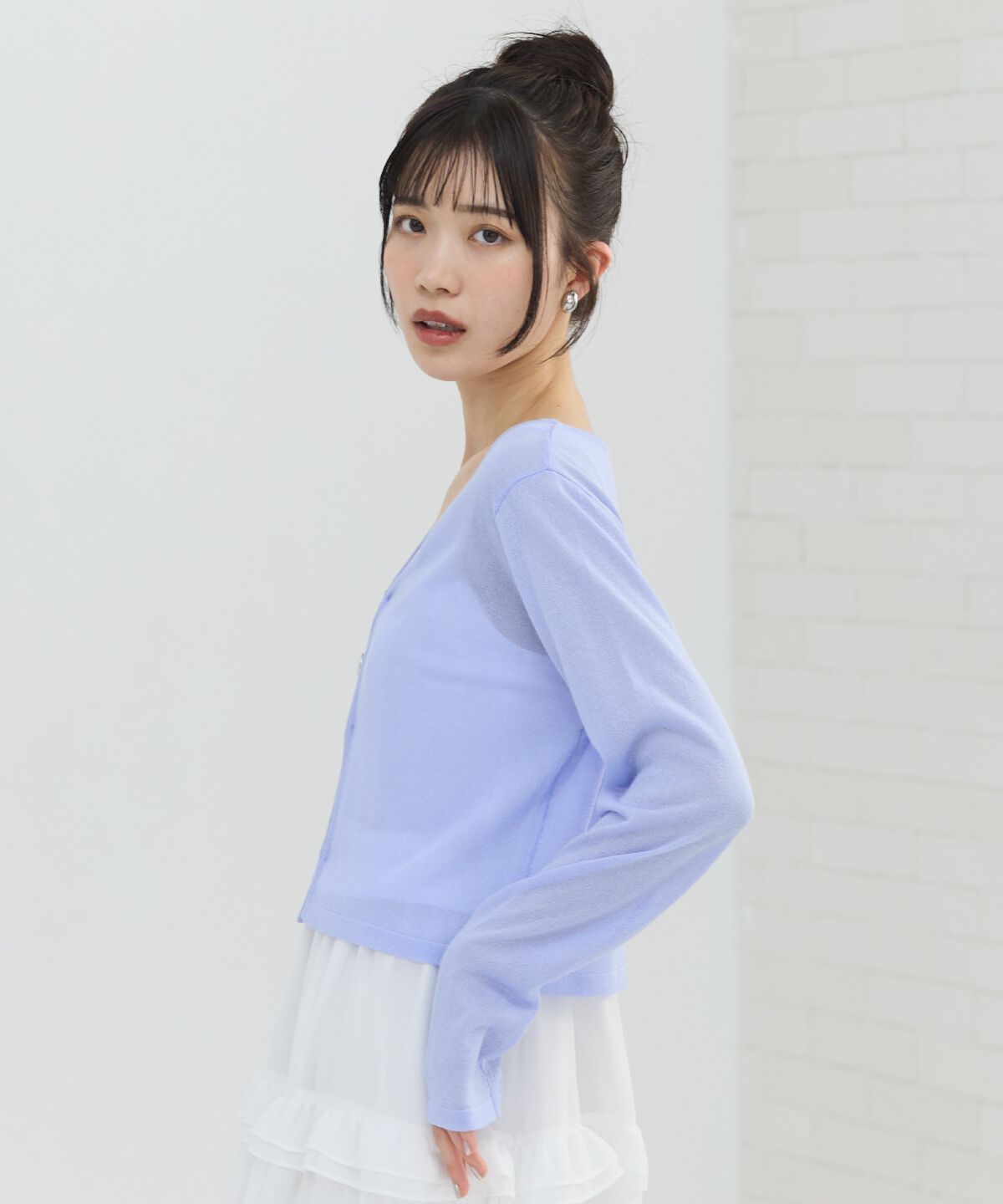 REDYAZEL「Vネックライトシアーカーディガン」|カーディガン|