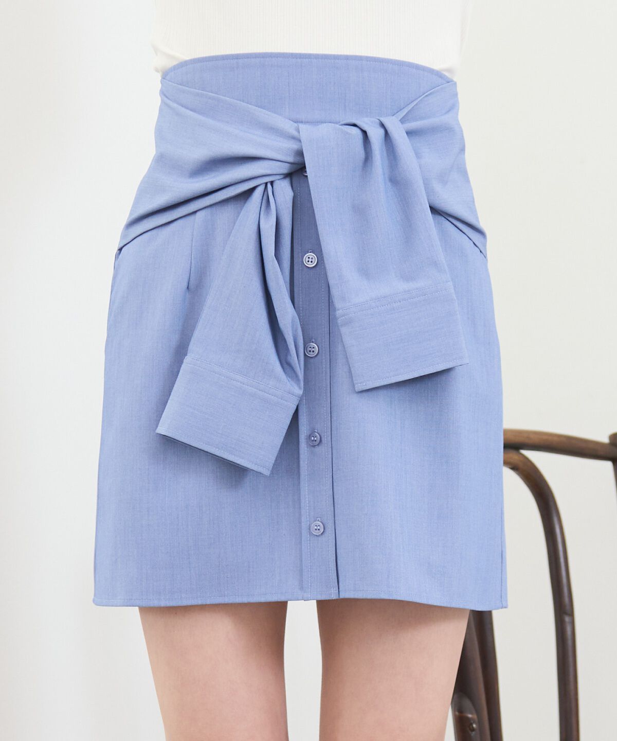 REDYAZEL「シャツライクラップミニスカート」|台形|