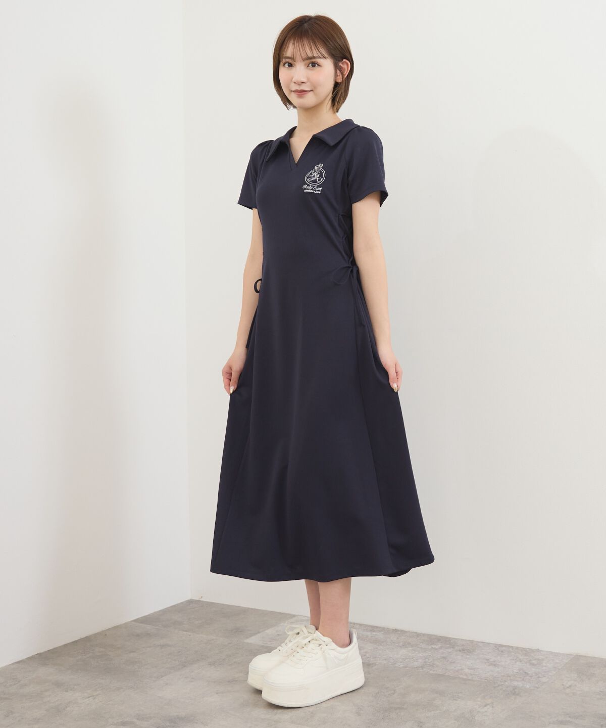 REDYAZEL「エンブレムサイドレースアップロングワンピース」|ワンピース|