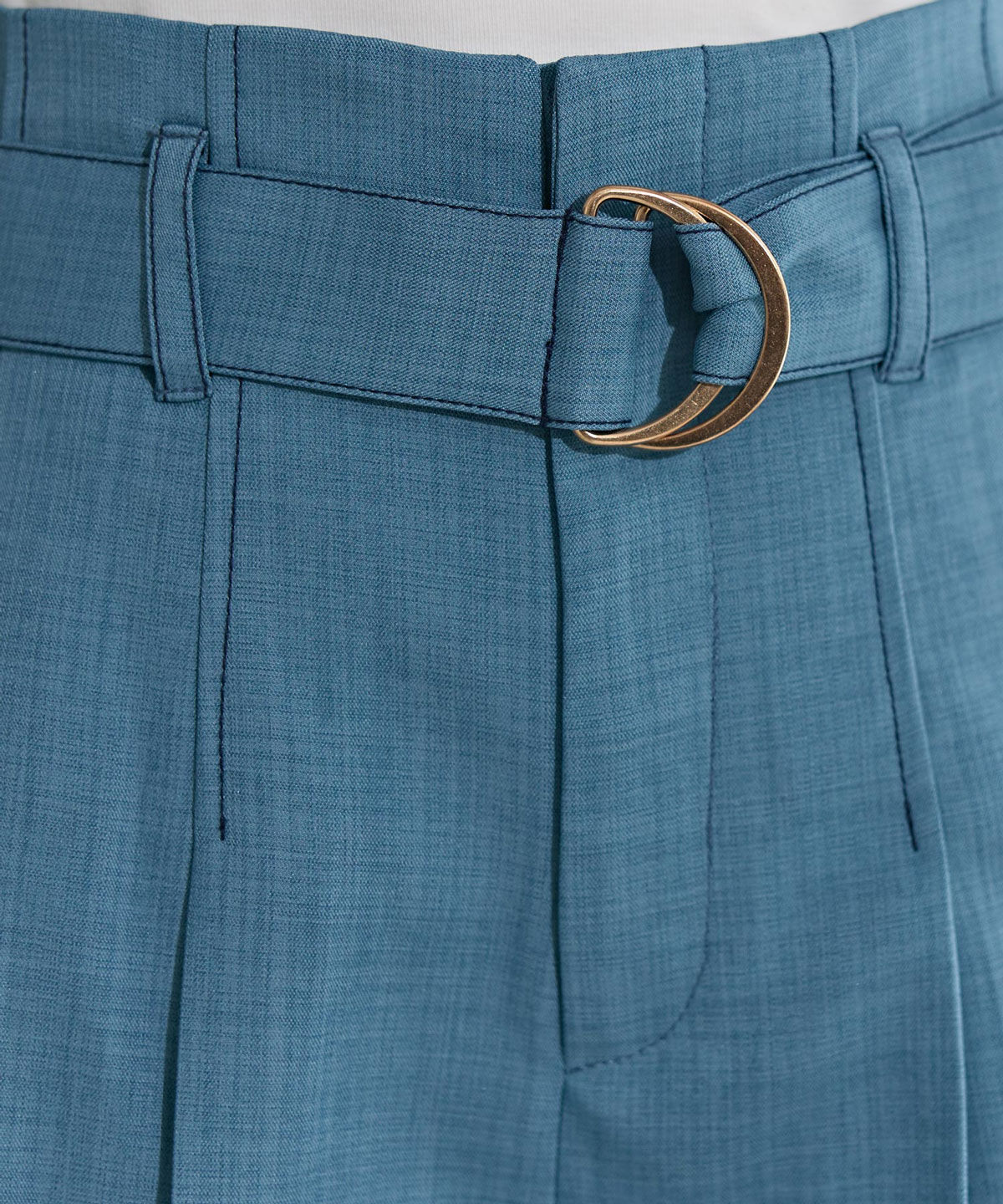 REDYAZEL「配色ステッチハイウエストタックショートパンツ」|キュロット|