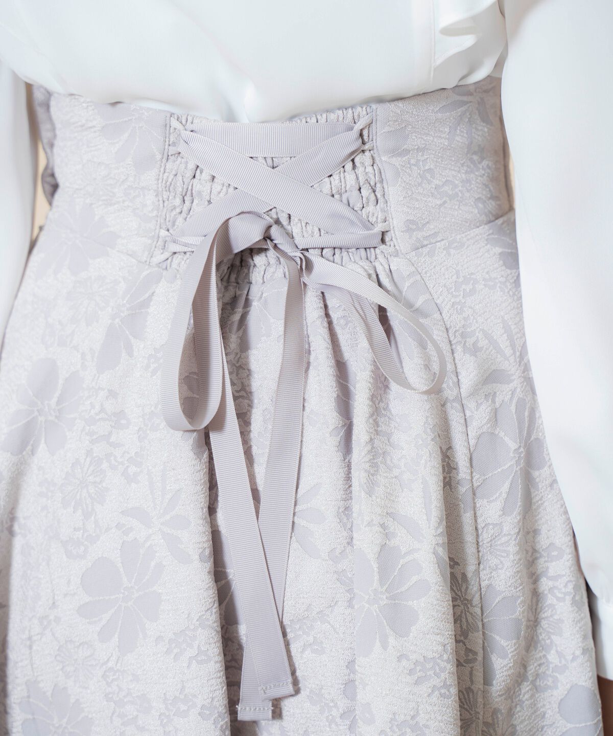 WILLSELECTION「シャイニーフラワージャガードスカート」|フレア|