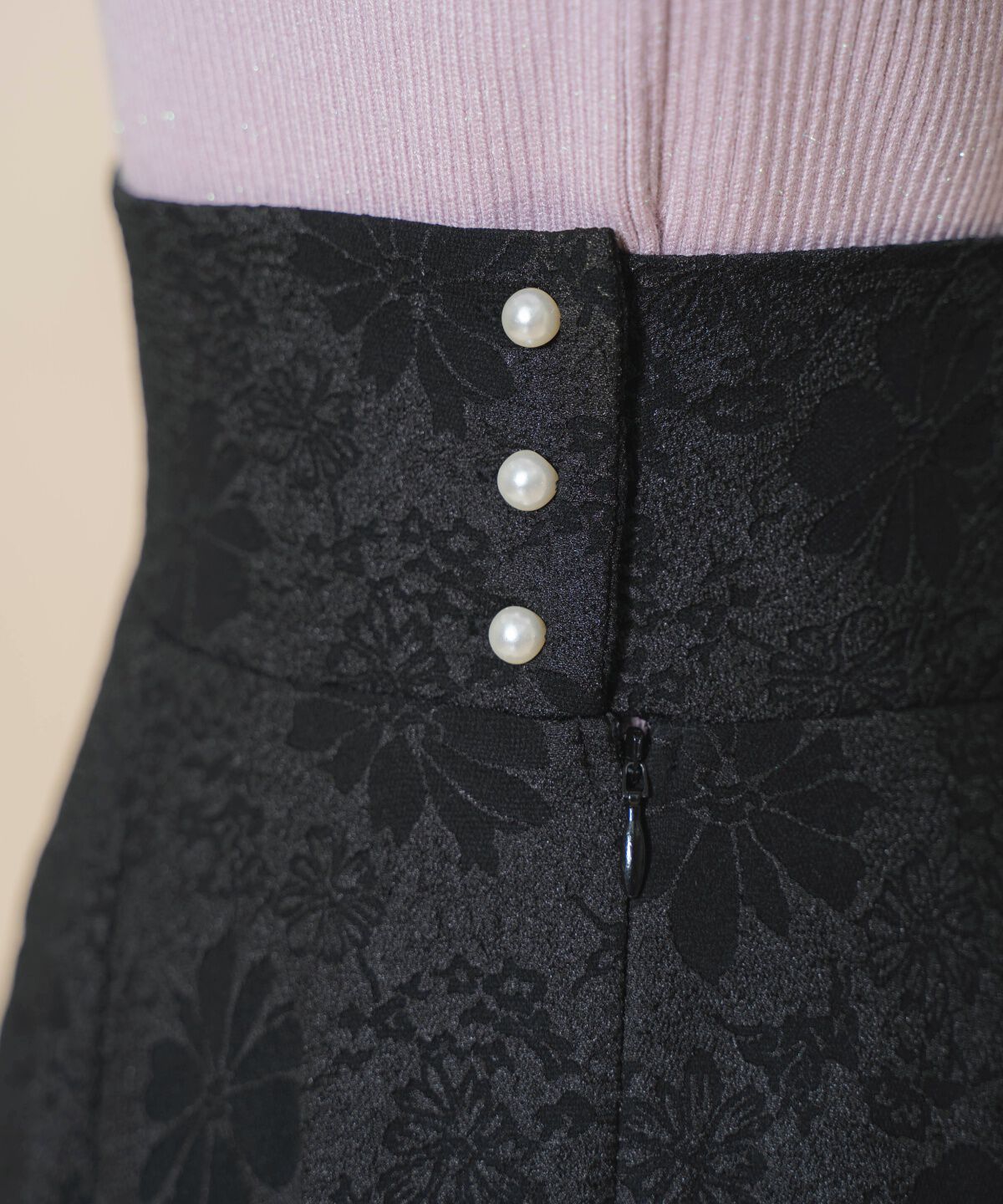 WILLSELECTION「シャイニーフラワージャガードスカート」|フレア|