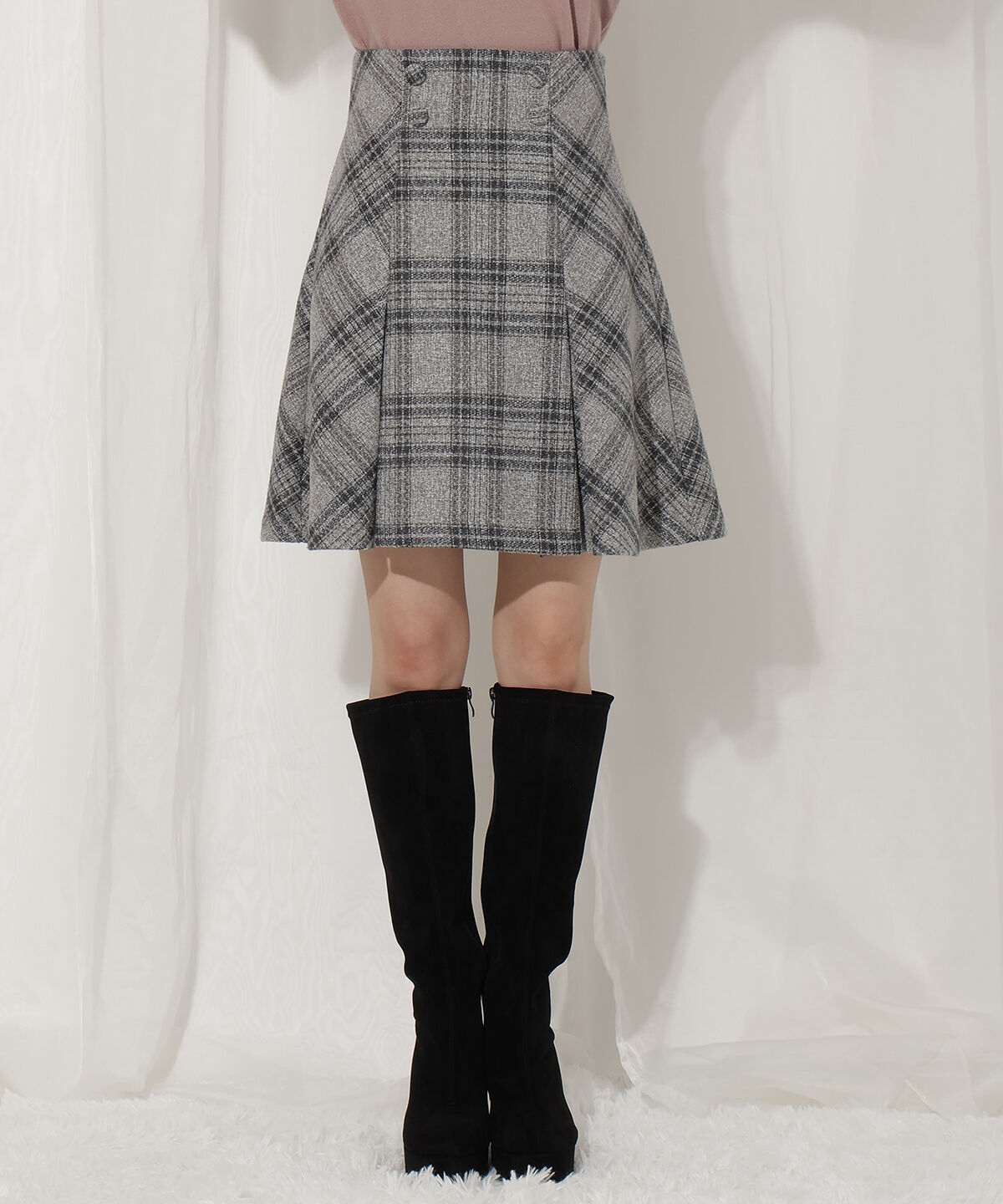 WILLSELECTION「ウールライクチェックスカート」|台形|