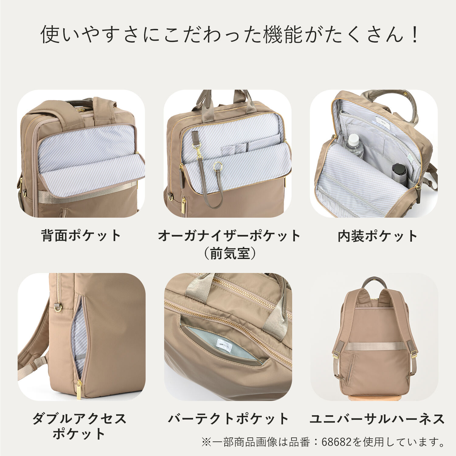 ace.「ace. フィッテム ビジネスリュック エキスパンド機能 レディースビジネス A4 / 14.0インチPC収納 68684」|リュック|