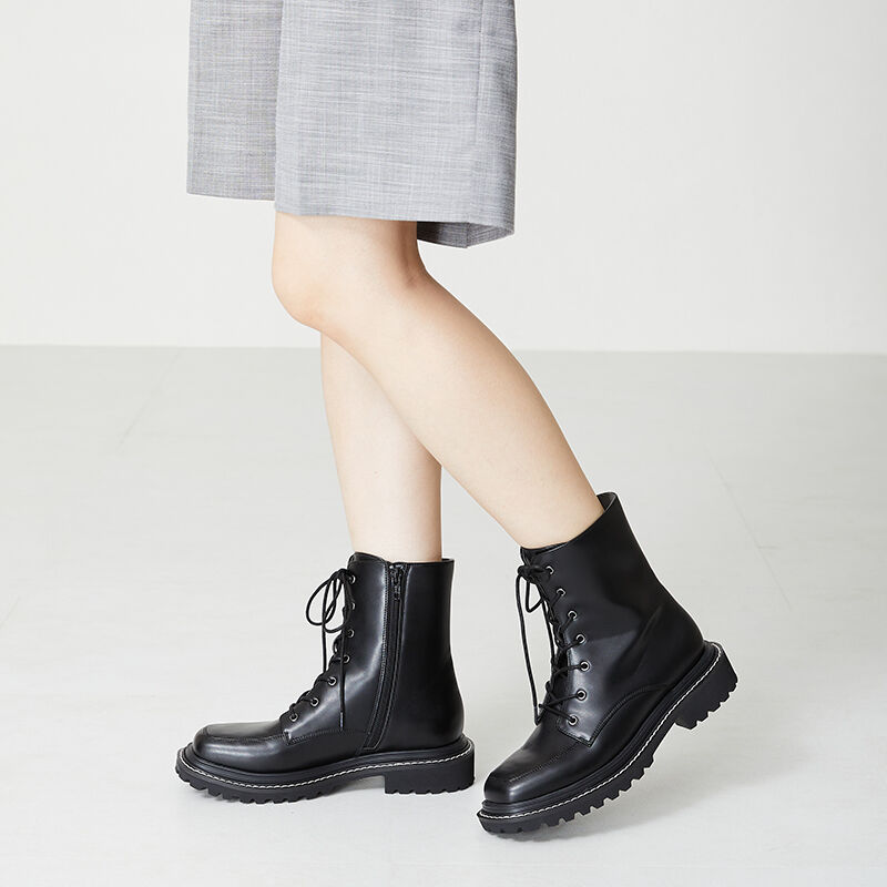 ORiental TRaffic「スクエアトゥレースアップブーツ/31413」|ショートブーツ|