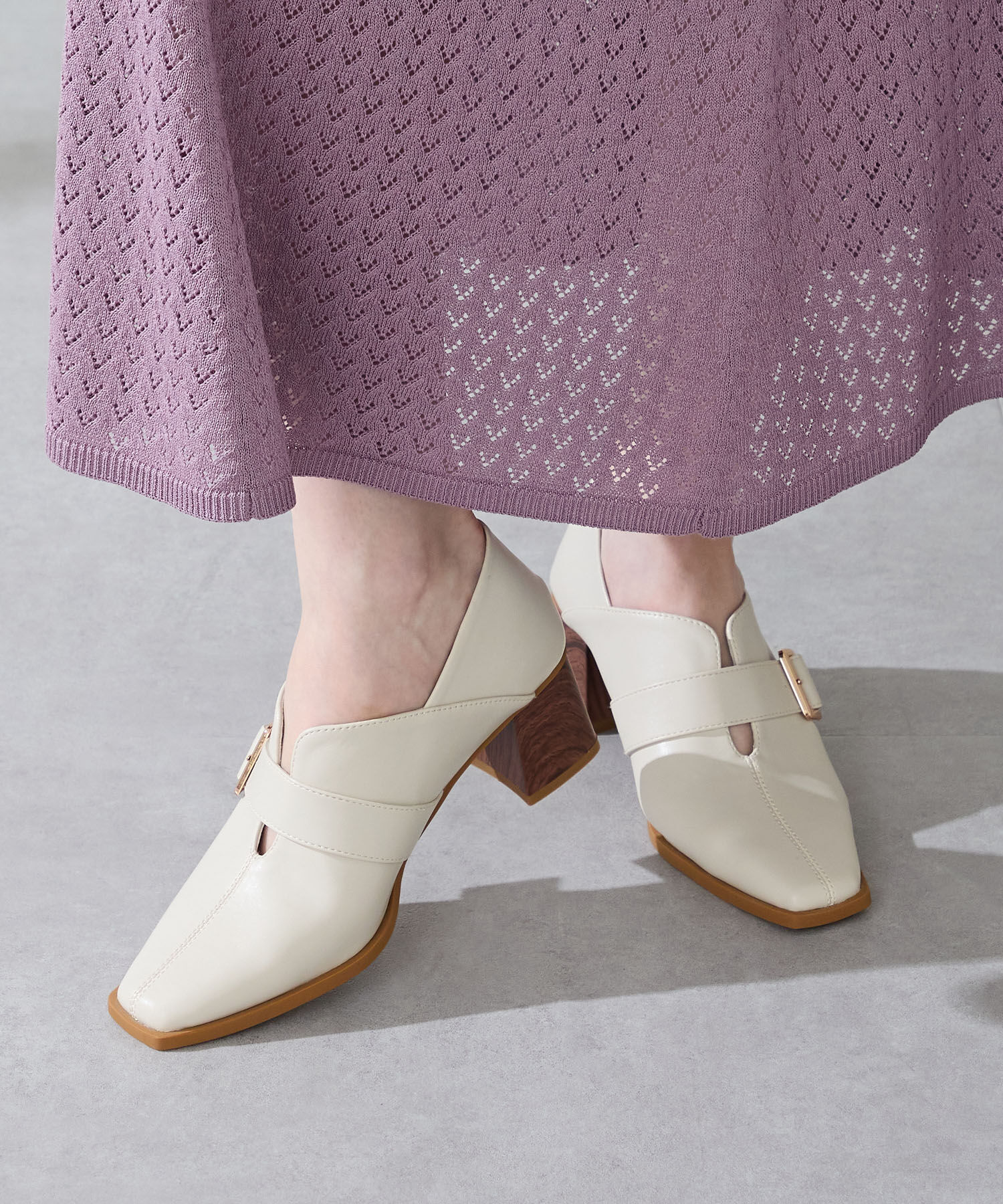 ORiental TRaffic「●2025秋冬新作●ウッドヒールベルトパンプス/51303」|パンプス|