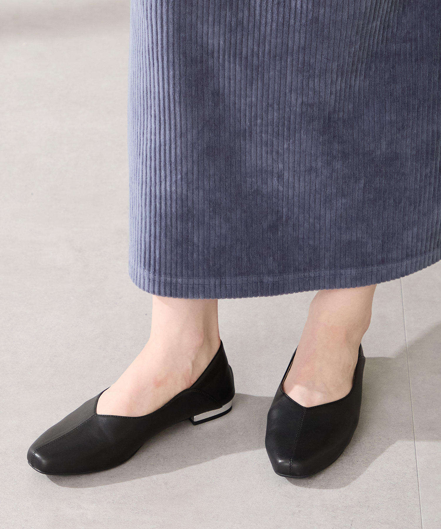 WA Oriental TRaffic「●2025秋冬新作●センターシーム バブーシュ /52302 フラット パンプス 楽ちん 通勤靴 オフィス」|パンプス|BLACK