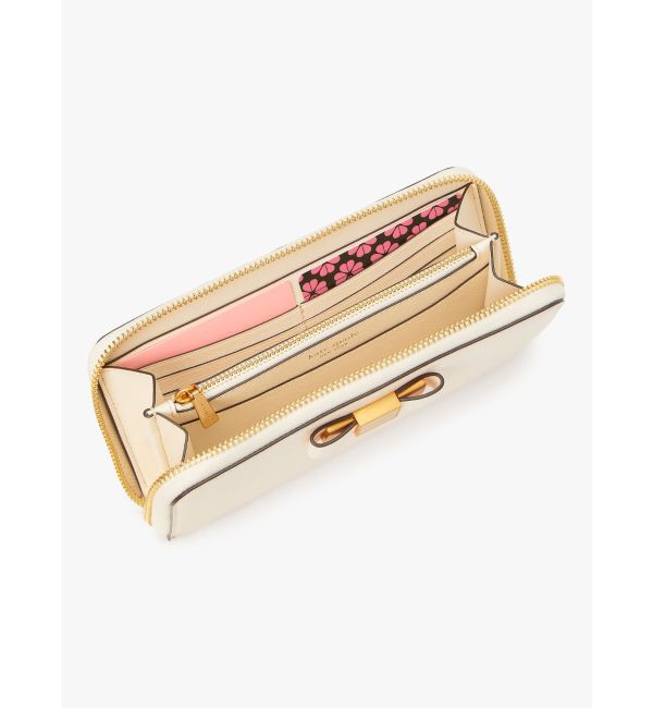 kate spade new york「モーガン ボウ エンベリッシュ ジップアラウンド コンチネンタル ウォレット」|財布|