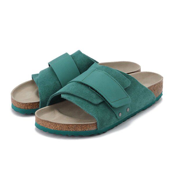 BIRKENSTOCK「【ビルケンシュトック】キョウト/ダークティール スエード/サンダル メンズ /KYOTO」|サンダル|グリーン系その他