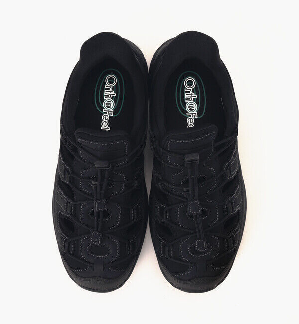 Orthofeet「【オーソフィート】サターン ミディアム/ブラック ナチュラルレザー テキスタイル/シューズ メンズ」|スニーカー|