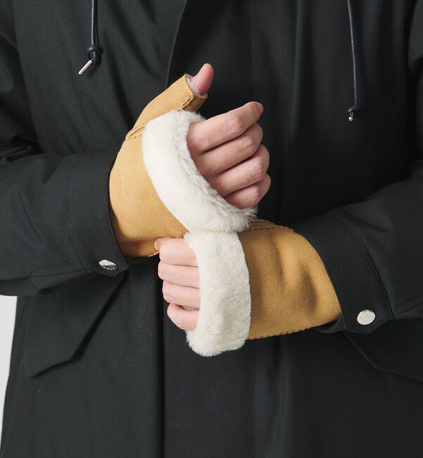 UNITED ARROWS「ムートン フィンガーレス グローブ」|手袋|