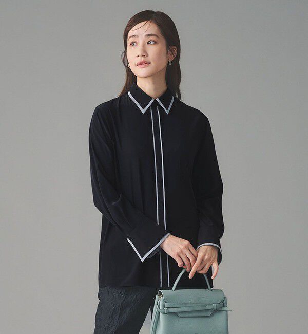 UNITED ARROWS「バイカラー レギュラーシャツブラウス」|シャツ・ブラウス|NAVY