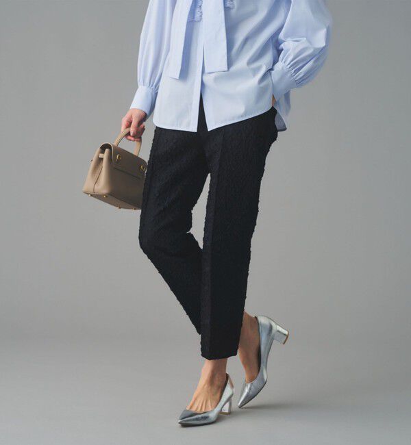 UNITED ARROWS「フラワー カットジャガード テーパードパンツ」|スラックス|