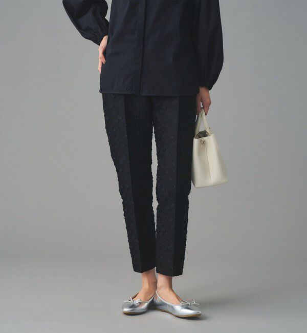 UNITED ARROWS「フラワー カットジャガード テーパードパンツ」|スラックス|