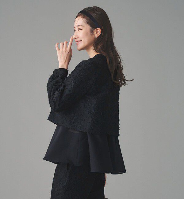 UNITED ARROWS「フラワー カットジャガード コンビブラウス」|シャツ・ブラウス|